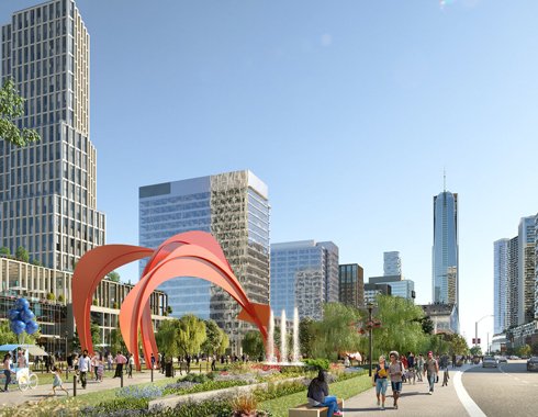 Scenic community park within a residential neighborhood